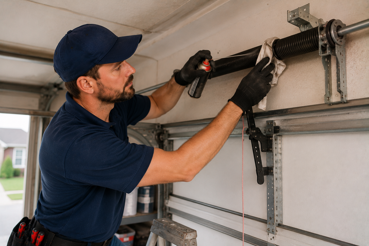 Garage door spring maintenance